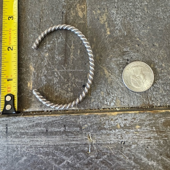 Vintage Navajo Native American Sterling Silver Twisted Rope  Native American Navajo style Sterling Silver Rope Twist Bracelet 6.5”~13g